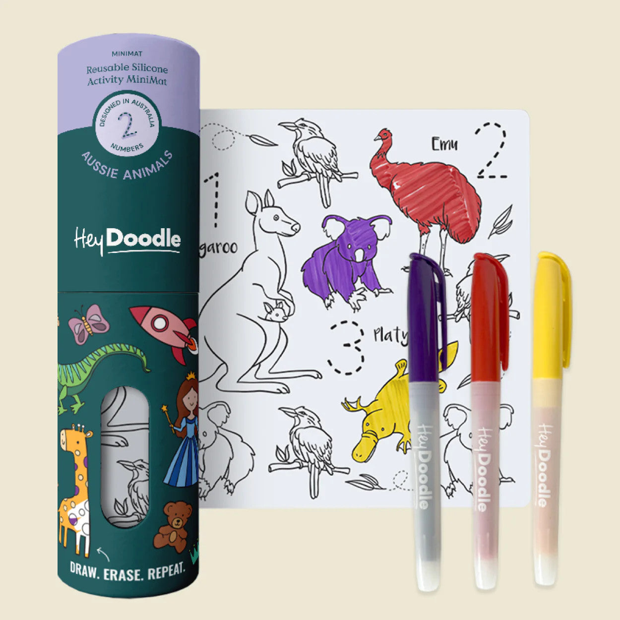 Colouring & Doodle Mini Mat - Aussie Animals