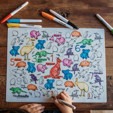 Colouring & Doodle Mini Mat - Aussie Animals