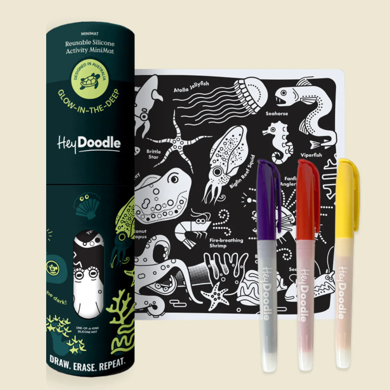 Colouring & Doodle Mini Mat - Glow in the Deep