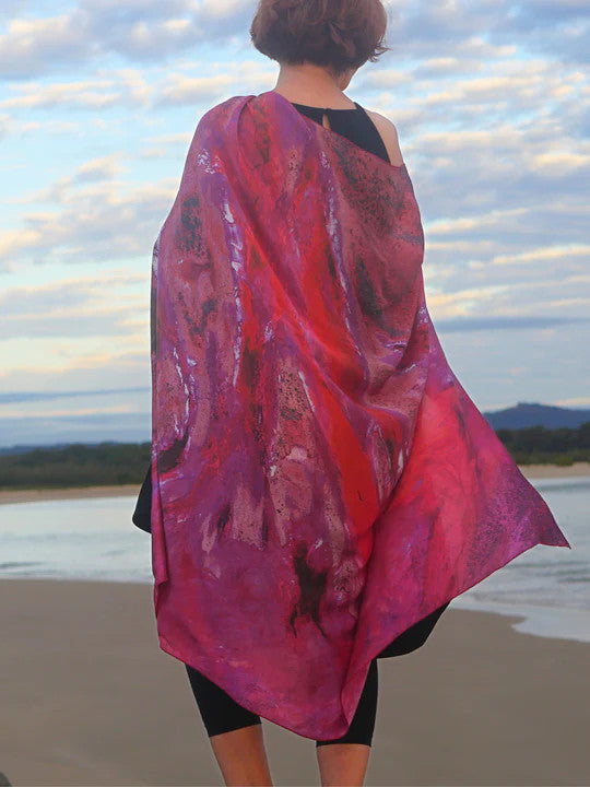 Australia Scape 100% Silk Scarf - Karratha