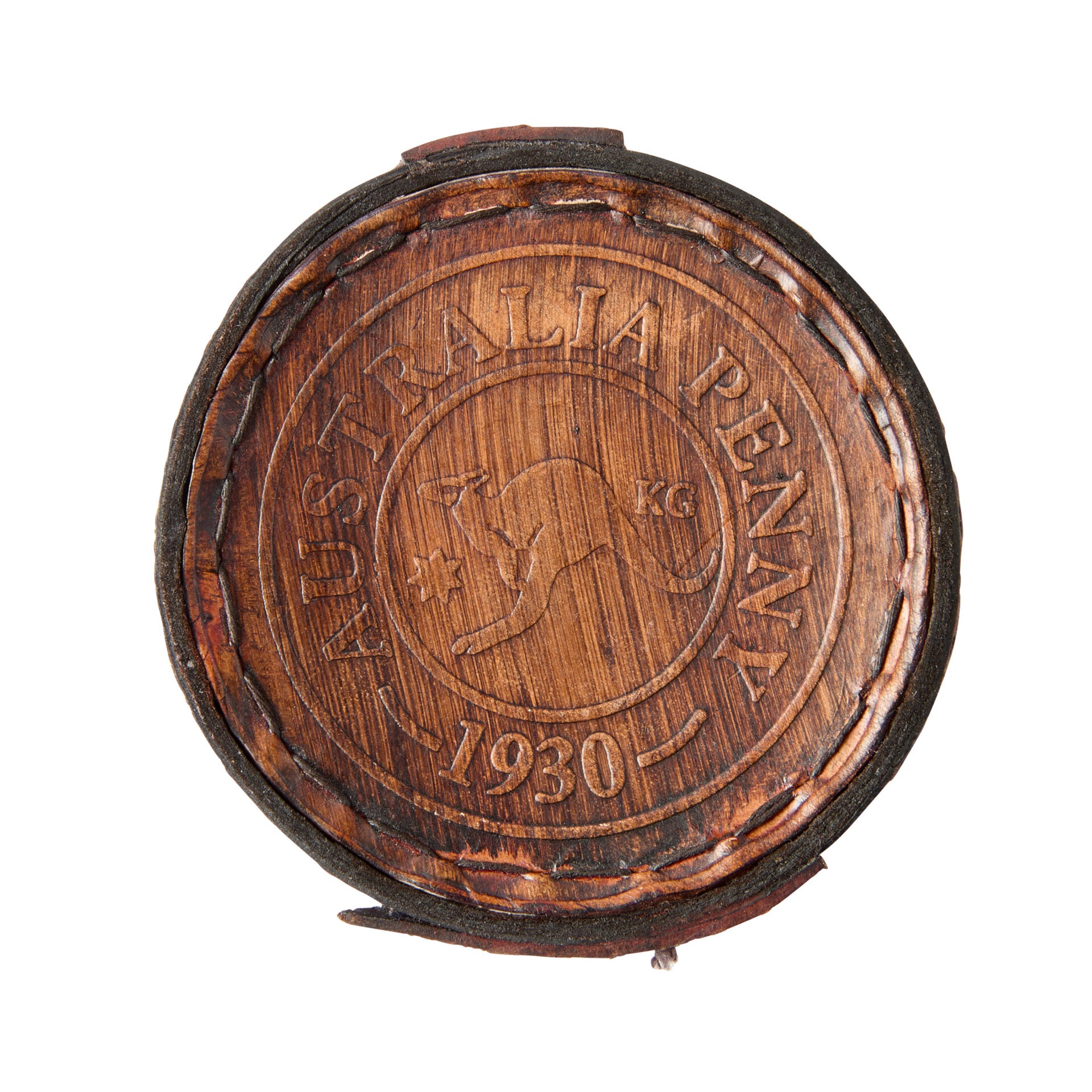 Australian Penny Compass with Leather Case