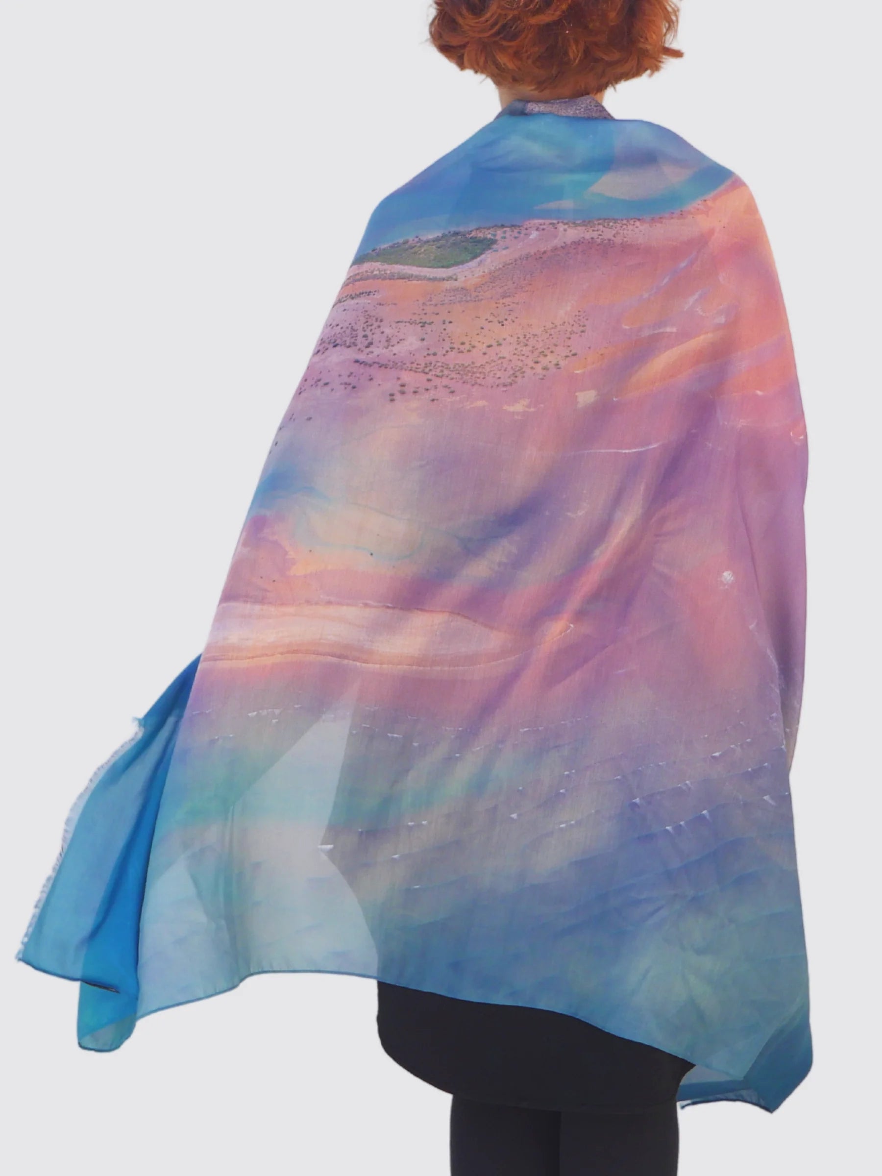 Australia Scape Cotton Silk Shawl - Port Hedland Basin