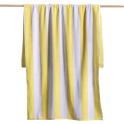 Striped Cabana Cotton Terry Beach Towel - Sunshine Yellow