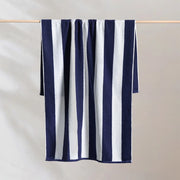 Striped Cabana Cotton Terry Beach Towel - Navy
