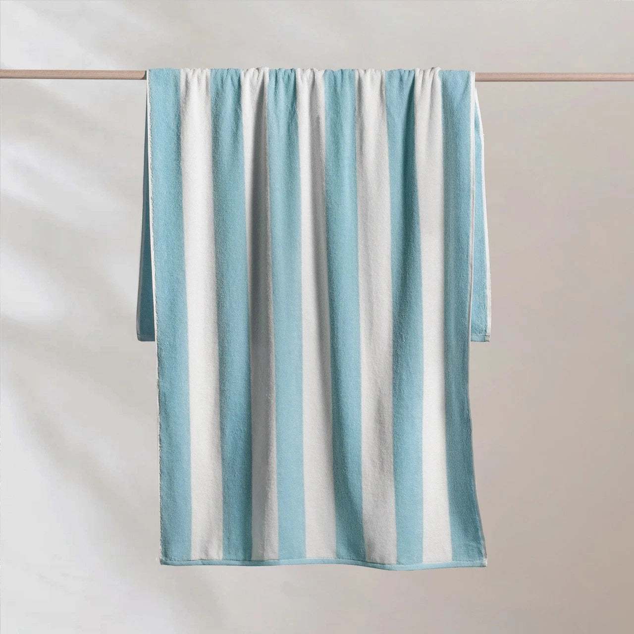 Striped Cabana Cotton Terry Beach Towel - Sky Blue