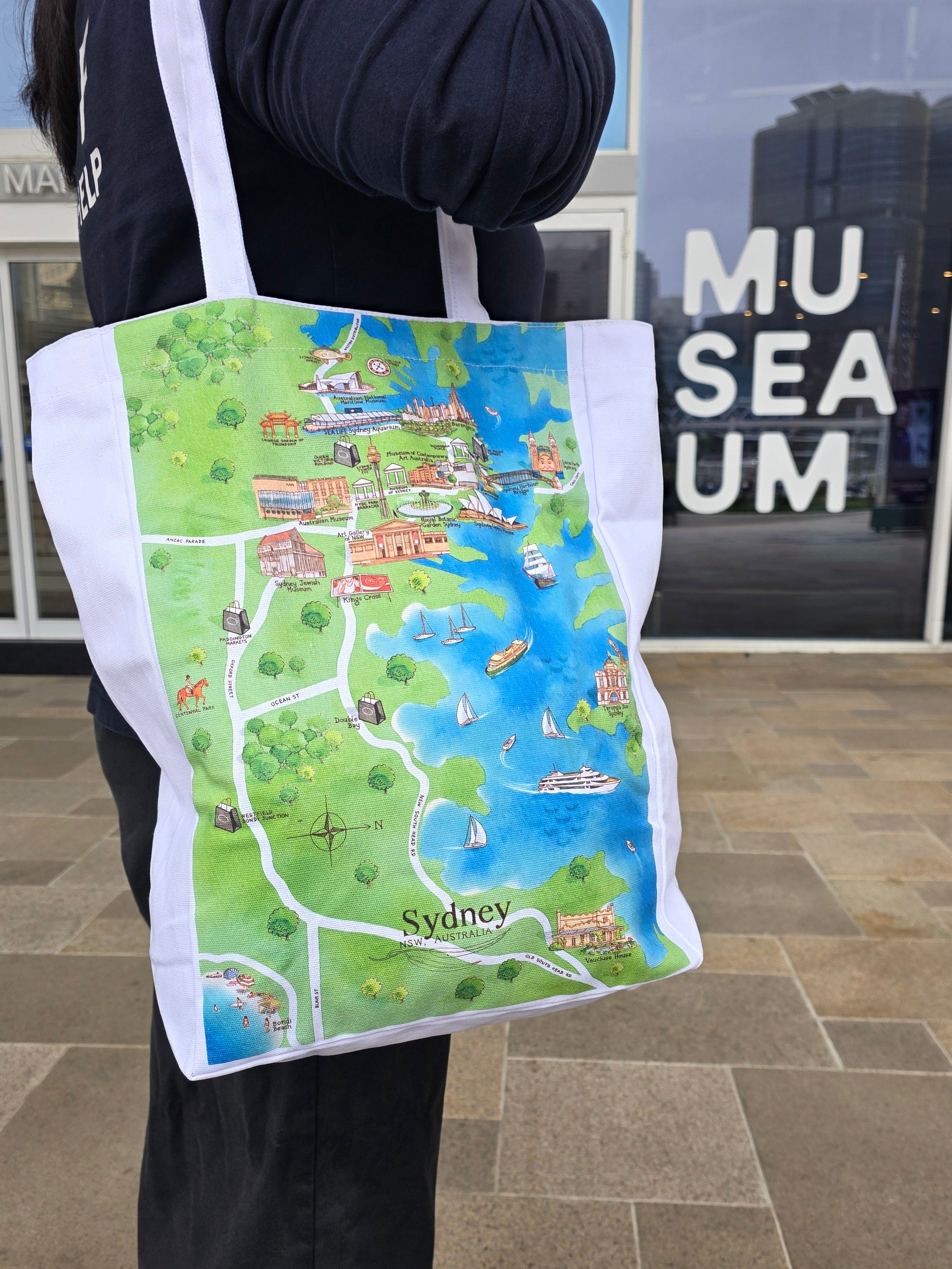 Tote Bag - Sydney Tourist Attraction Spot (ft. ANMM)