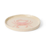 Crab Pink Glazed Plate