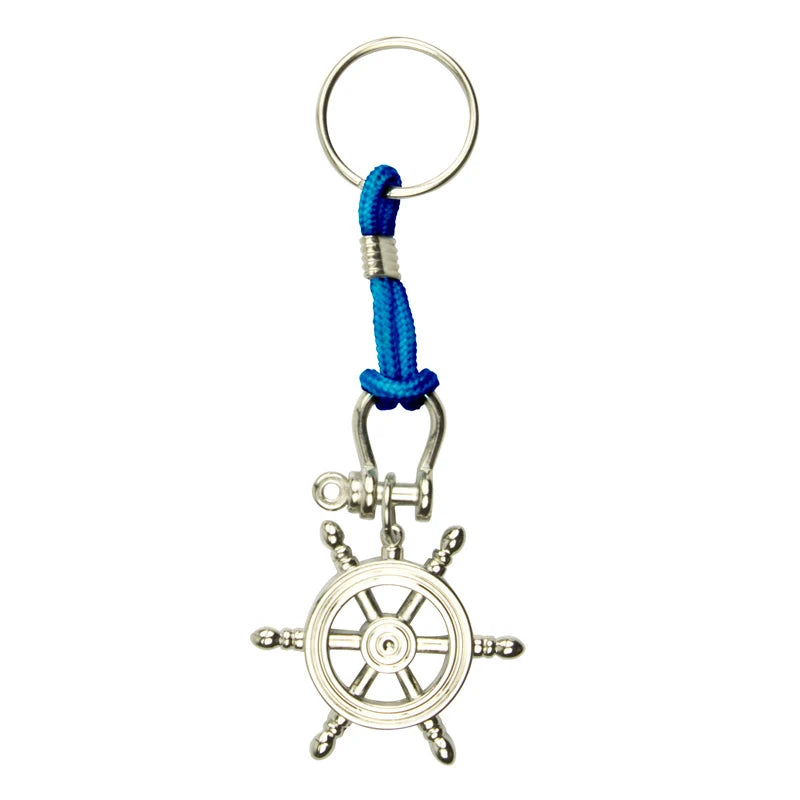 Keyring - Wheel on Blue Cord