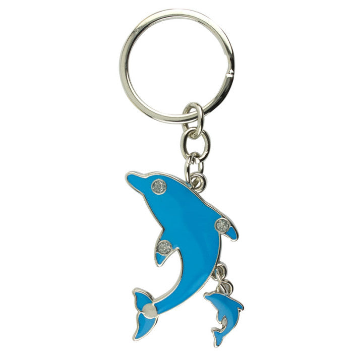Keyring - Dolphin & Calf Blue