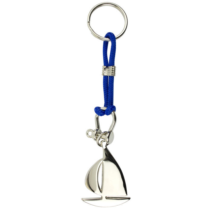 Keyring - Sailboat Blue Cord