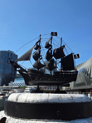 Black Buccaneer Pirate Ship - 33cm Wooden Model