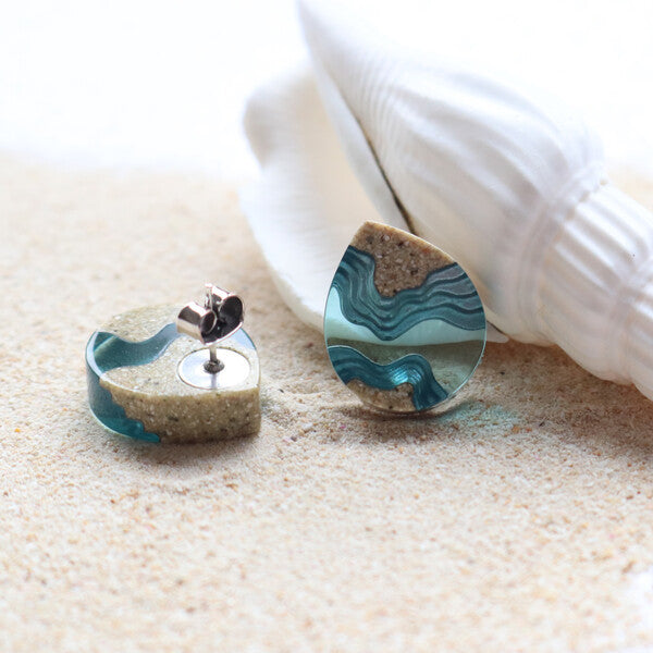 BoldB Earrings - Ridge Aqua Studs
