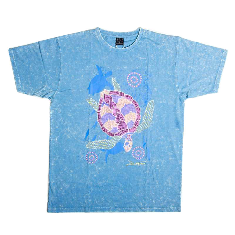 T-shirt - Adult Turtle Aqua Medium