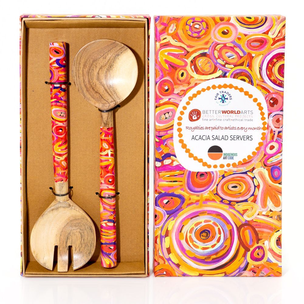 Acacia Salad Servers Boxed CVA714 Cedric Varcoe