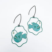 Denz & Co Anglefish Earrings in Teal & Mint