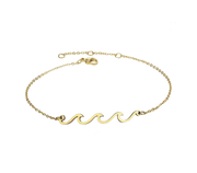 Ocean to Outback Anklet Stainless Steel Gold Wave