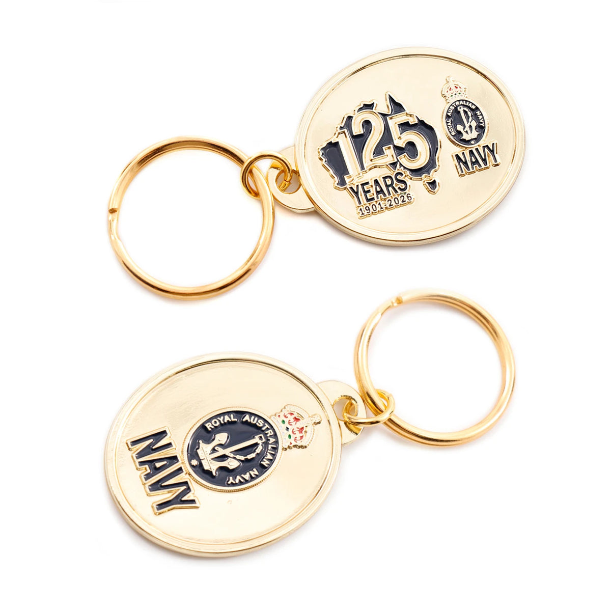 Navy 125 Years For Our Nation Metal Key Ring
