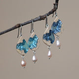 Bold B Earrings - Bay Aqua