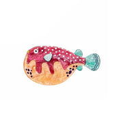 Brooch - Blowfish Orange
