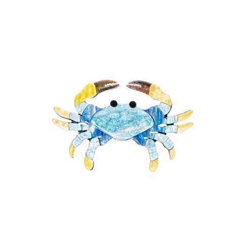Brooch - Crab Blue