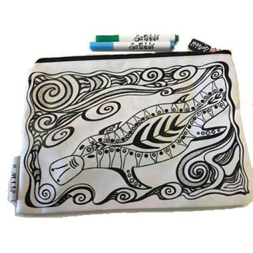 Scribbla Pencil Case and Fabric Pen Set - Platypus