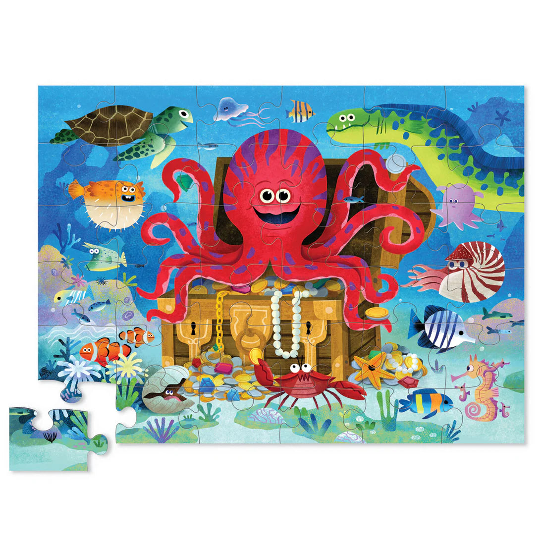 Classic Floor Puzzle 39 pc - Octopus Treasure - Tiger Tribe