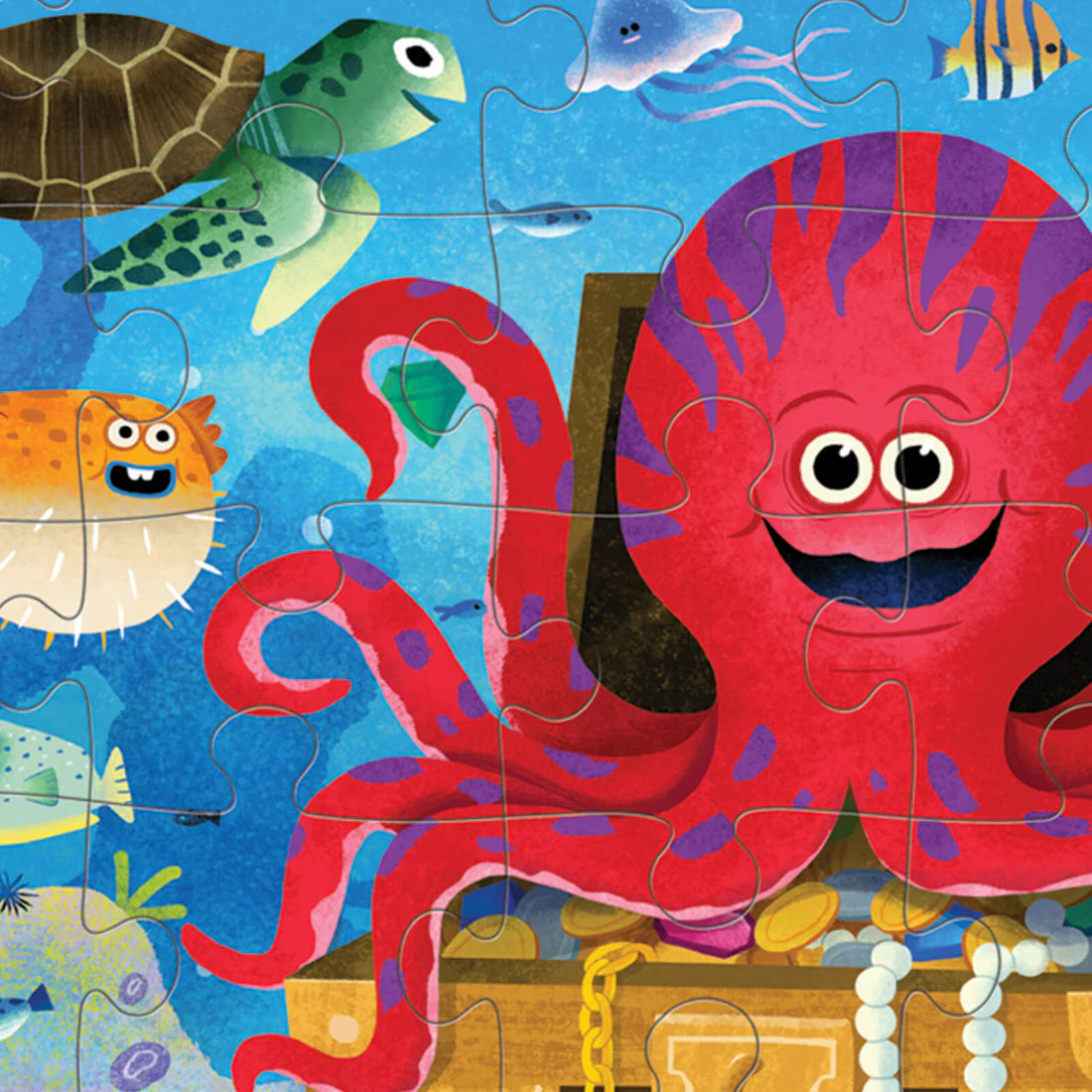 Classic Floor Puzzle 39 pc - Octopus Treasure - Tiger Tribe