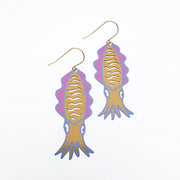 Denz & Co Cuttlefish Earrings in Lilac, Orange & Pink