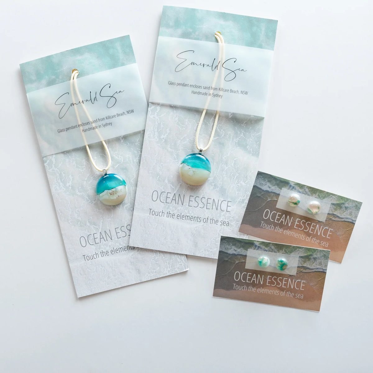Ocean Essence Emerald Sea Stud Earrings