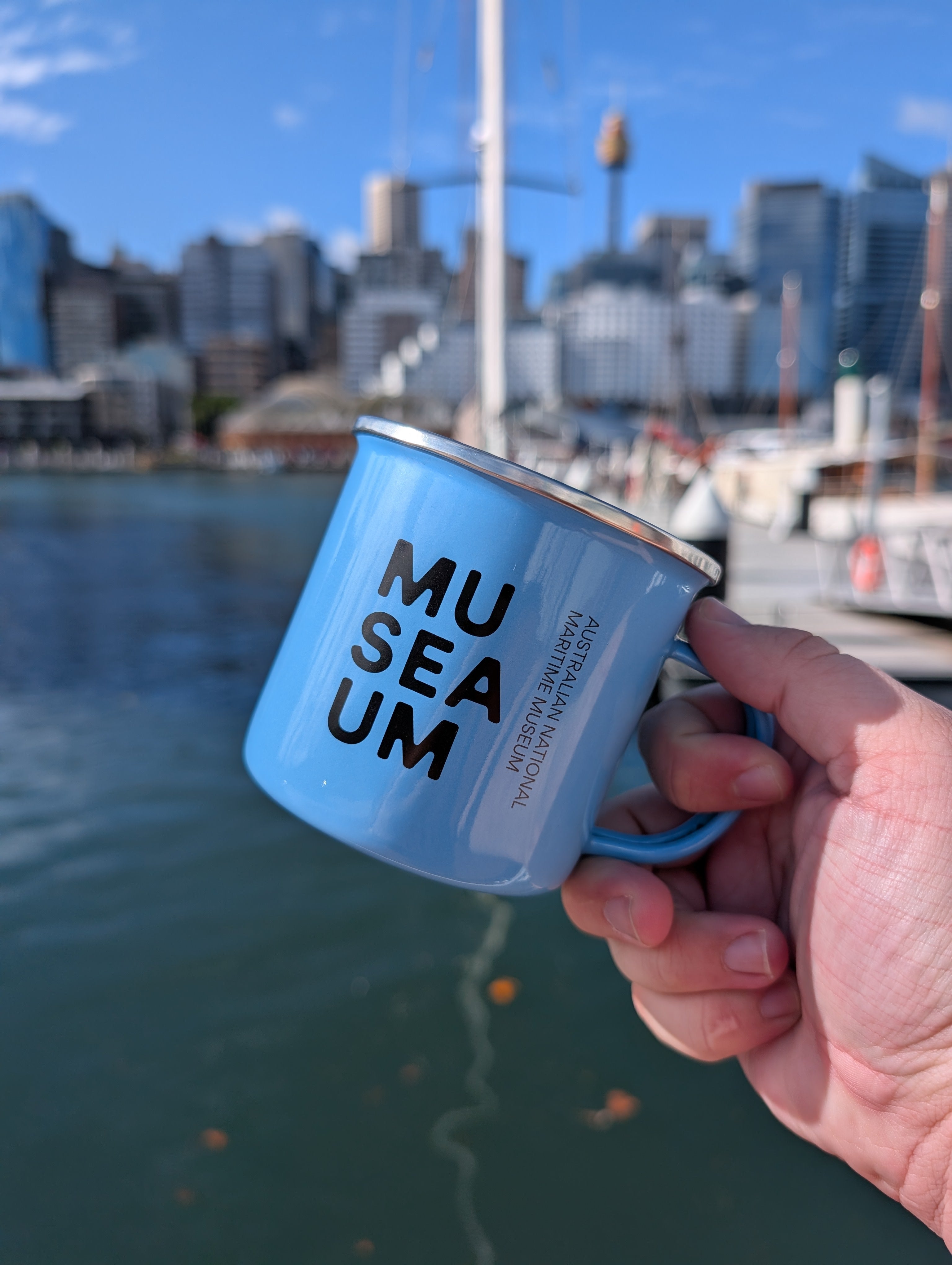 Museum Enamel Mug - Sky Blue