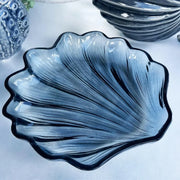 Fan Shell Glass Plate 18x17x3.5cm Blue - Coast to Coast