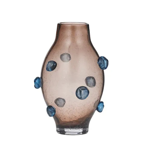 Fletcher Glass Vase 18x26cm Steel/Cocoa - Coast to Coast