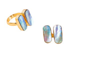 Gemajesty Double Abalone Shell Ring - Collar