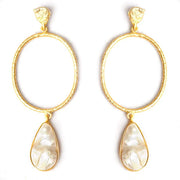 Gemajesty Eva Oval Earrings - Baroque Pearl
