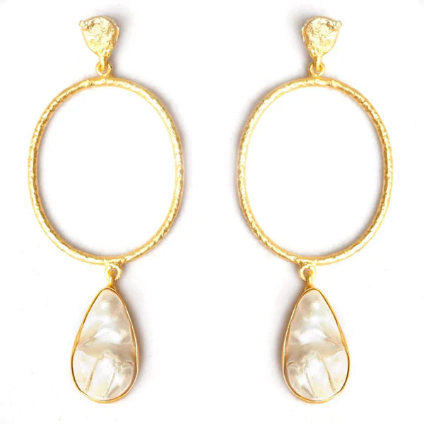 Gemajesty Eva Oval Earrings - Baroque Pearl