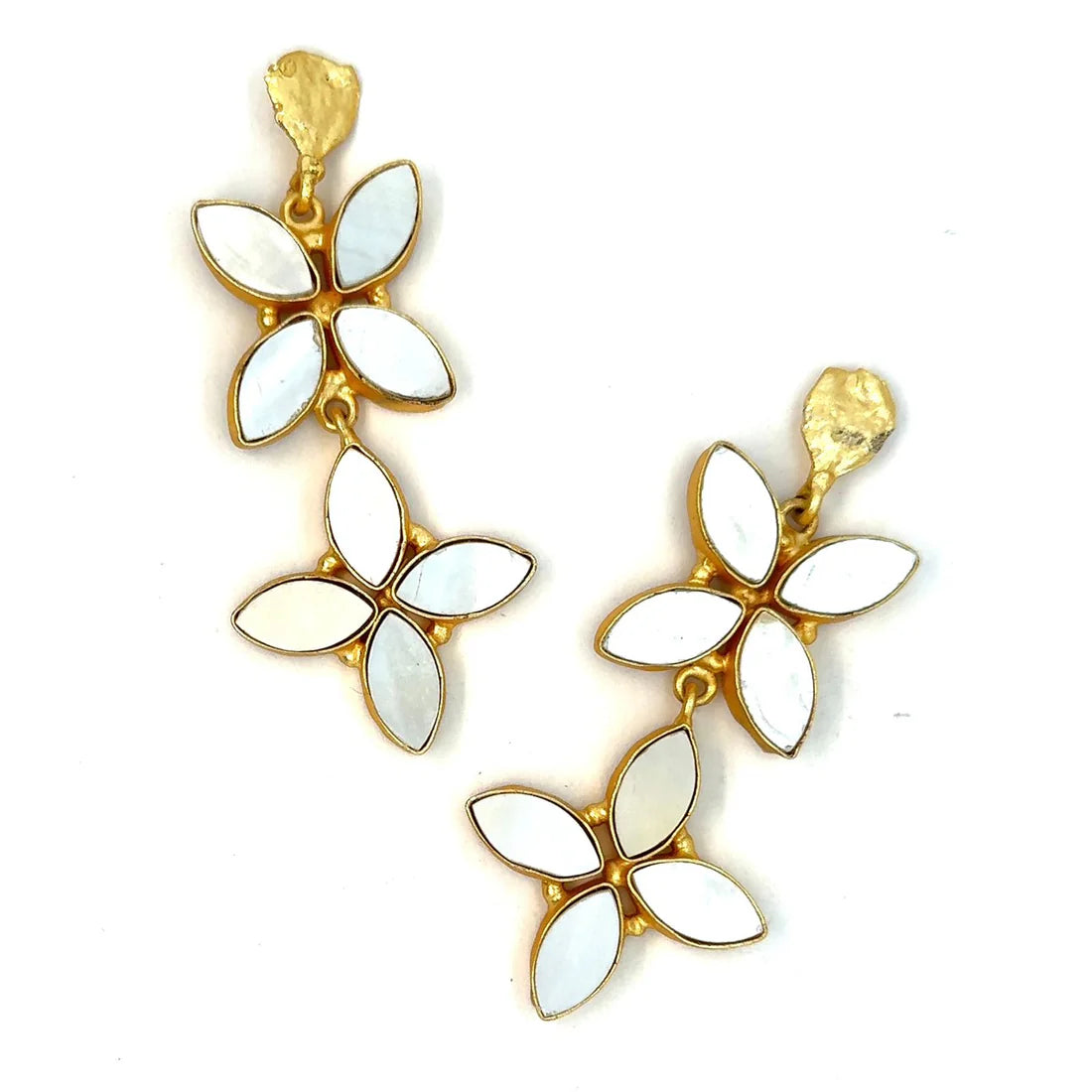 Gemajesty Sofia Two Tier Earrings - Mother of Pearl