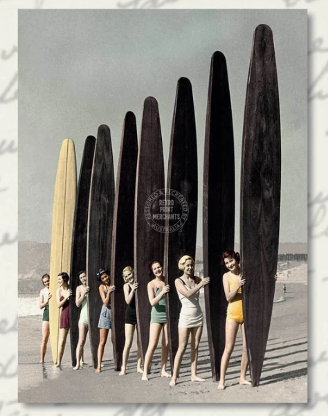 Greeting Card - Women with Longboards
