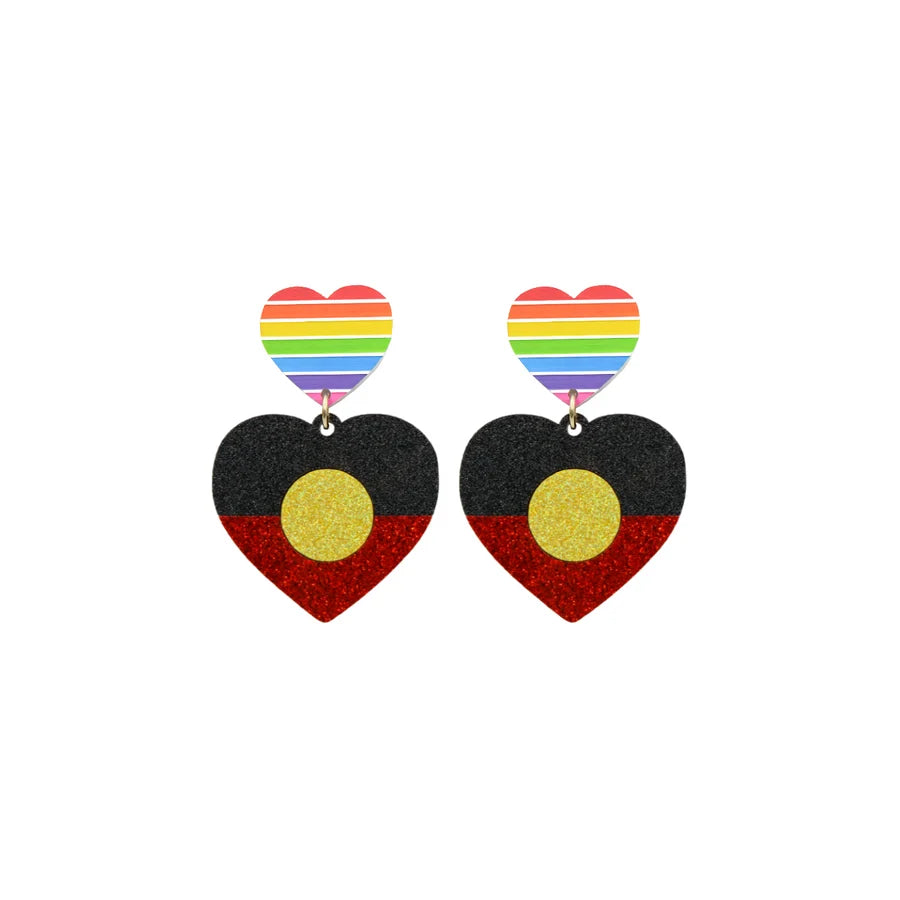 Haus of Dizzy 'Mob Pride' Glitter Heart Earrings