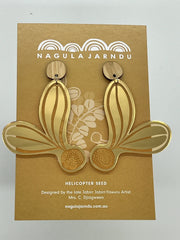 Nagula Jarndu Earrings Helicopter Seed Pod - Mrs C. Djagween