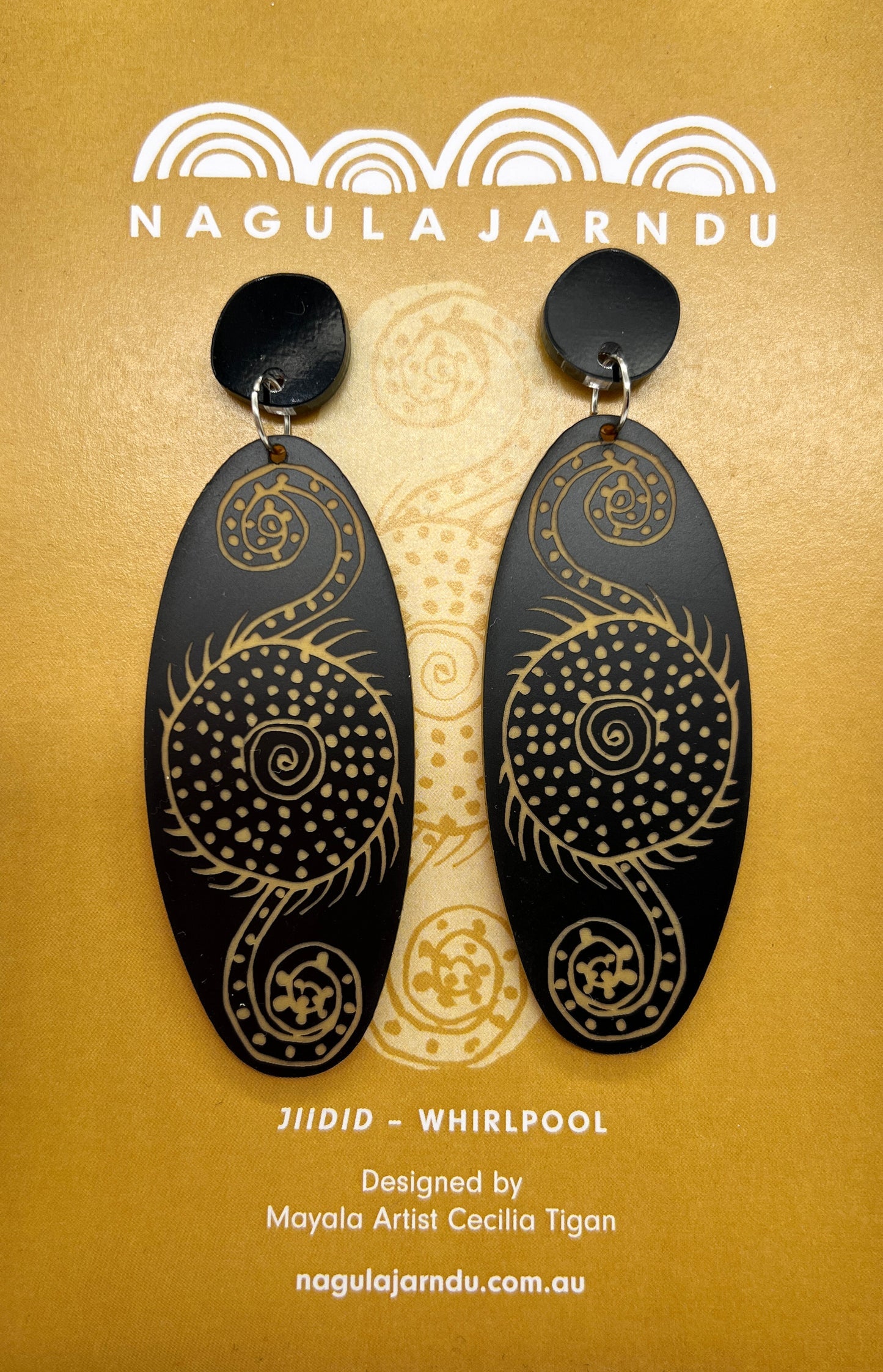 Nagala Jarndu Earrings Jiidid (Whirlpool) - Cecilia Tigan