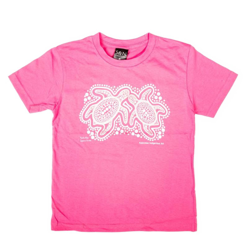 T-shirt - Kids Glitter Turtle Pink Size 10