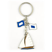 Keyring - Nautigo 'Sail Away' Sailboats in Tin