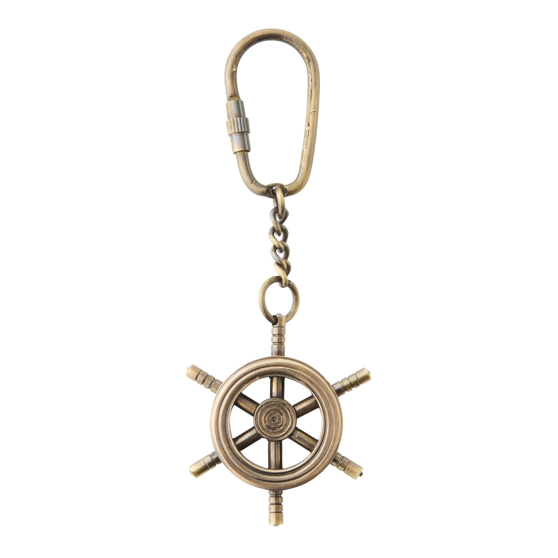 Paradox Nautical Brass Keyring Helm Ship Wheel