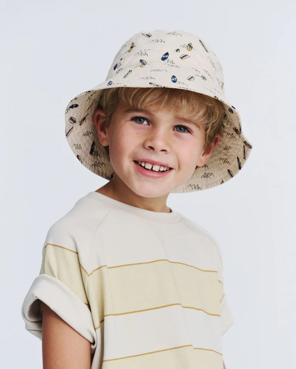 Kids Gale Beige Surf Bucket Hat - 52cm