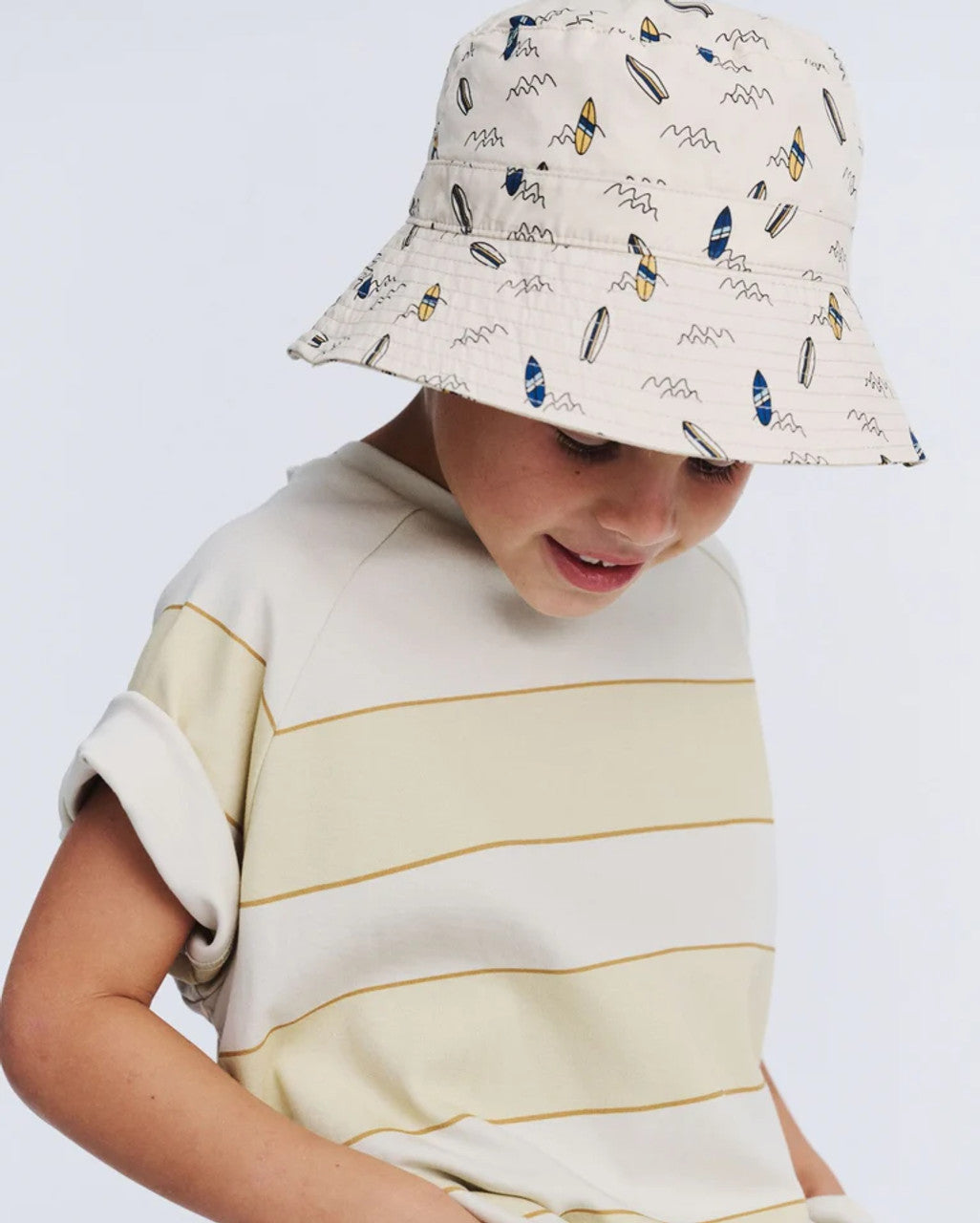 Kids Gale Beige Surf Bucket Hat - 52cm