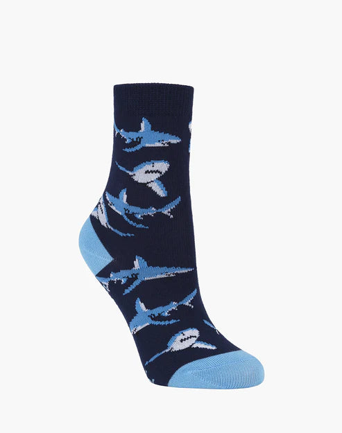 Bamboo Socks - Jaws - Kids Navy