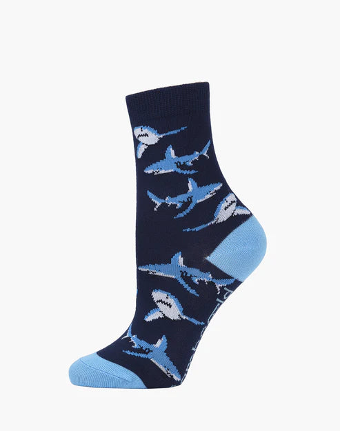 Bamboo Socks - Jaws - Kids Navy
