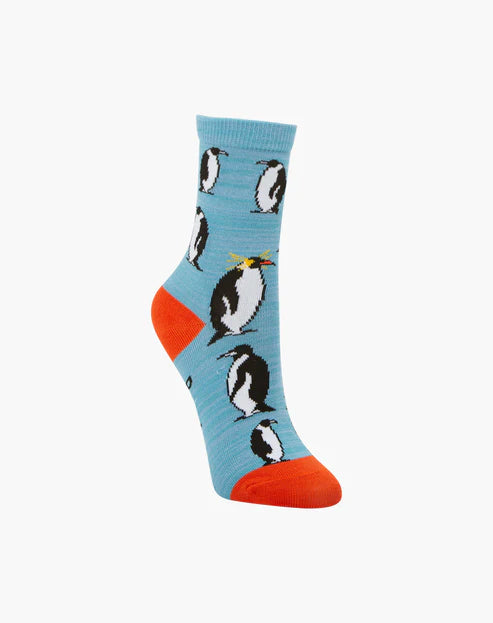 Bamboo Socks - Penguin - Kids Blue