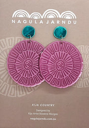 Nagula Jarndu Earrings Kiji Country Pink - Rowena Morgan