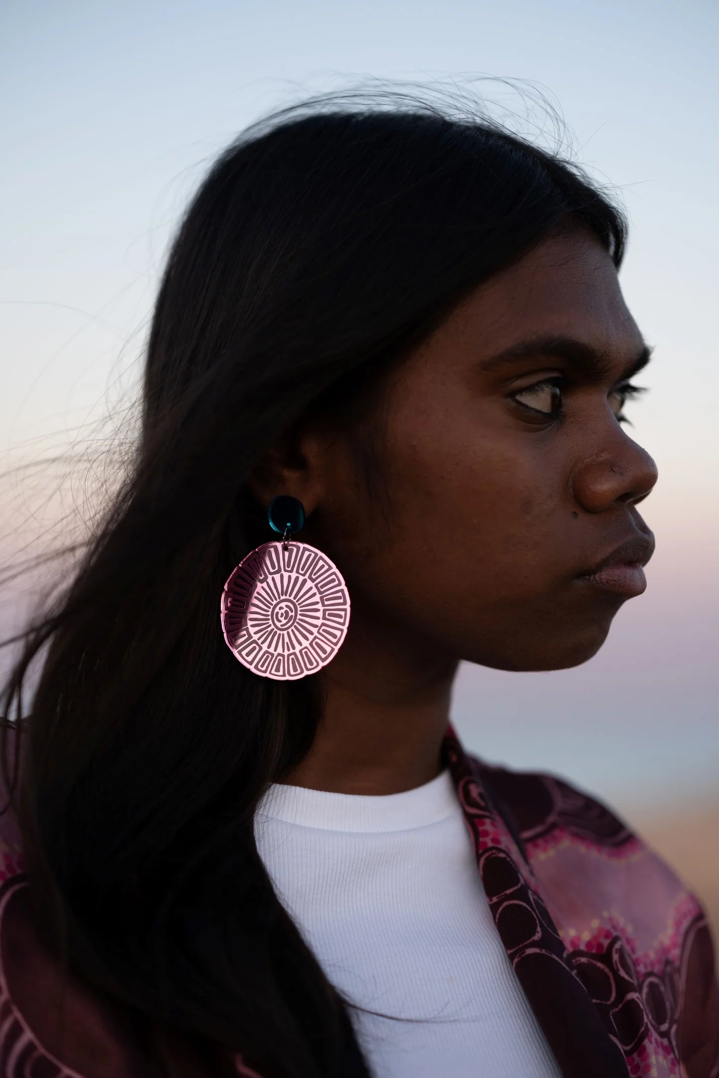 Nagula Jarndu Earrings Kiji Country Pink - Rowena Morgan
